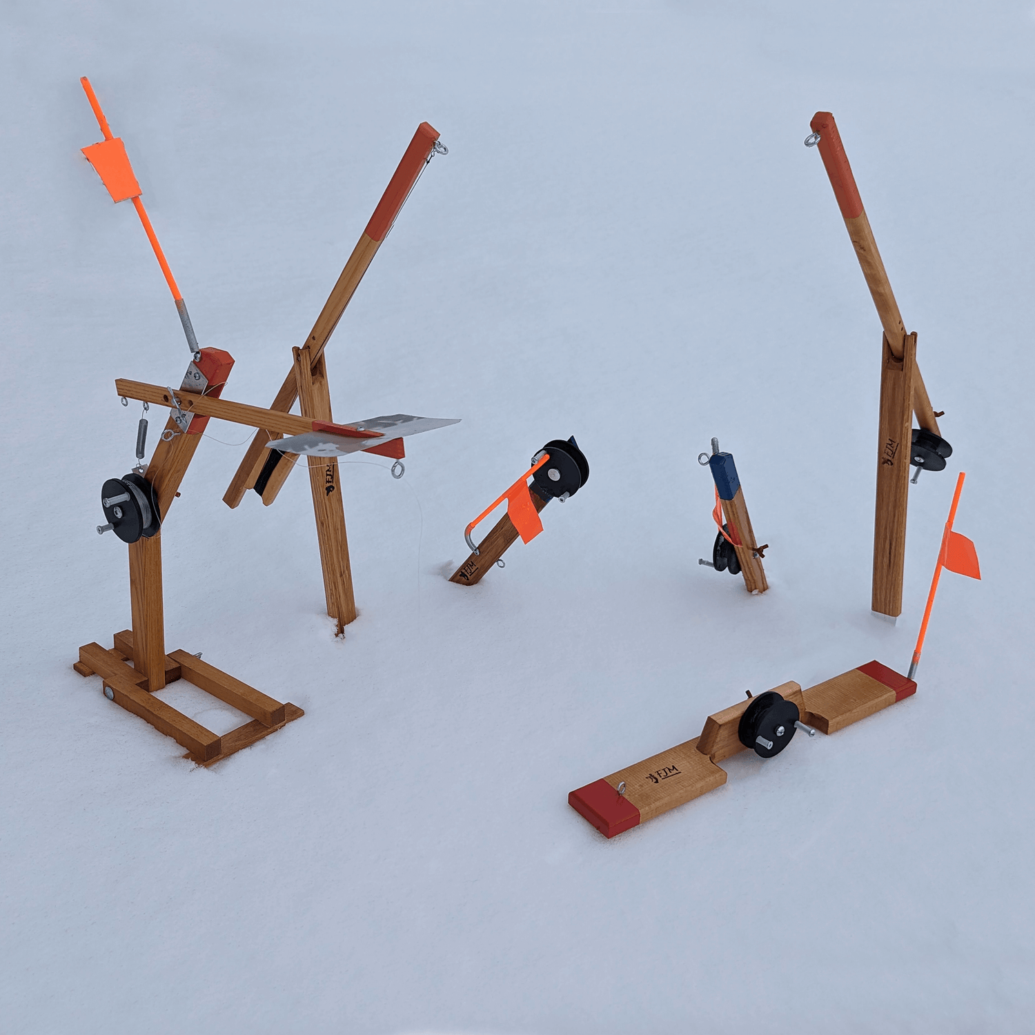 Collection de brimbales pour la pêche sur la glace